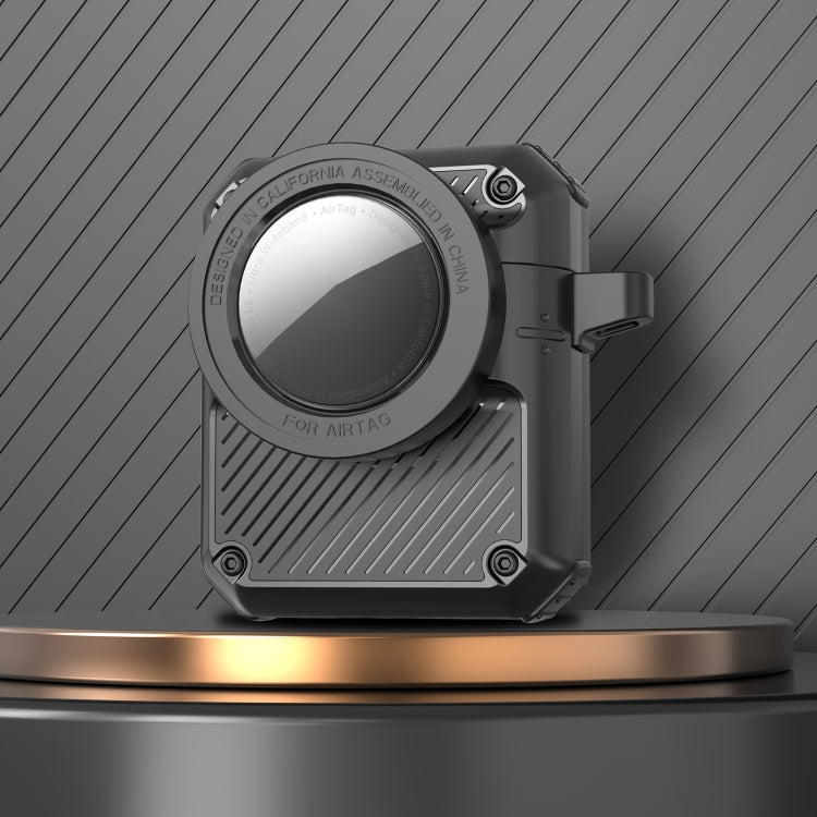 Automatic Flip Switch TPU+PC Earphone Case with AirTag