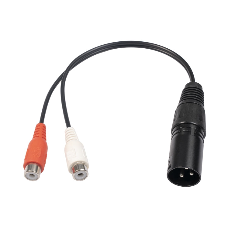 3713 3pin XLR Male to 2 x RCA Female Audio Cable, Length: 20cm