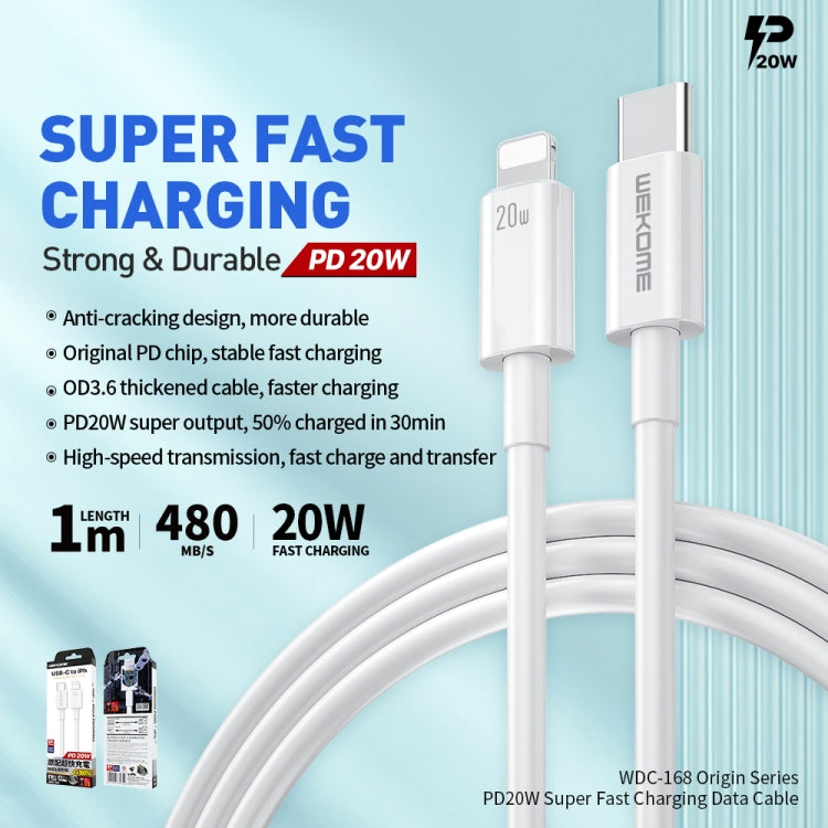 WEKOME WDC-168 Original Series PD 20W USB-C / Type-C to 8 Pin Fast Charge Data Cable