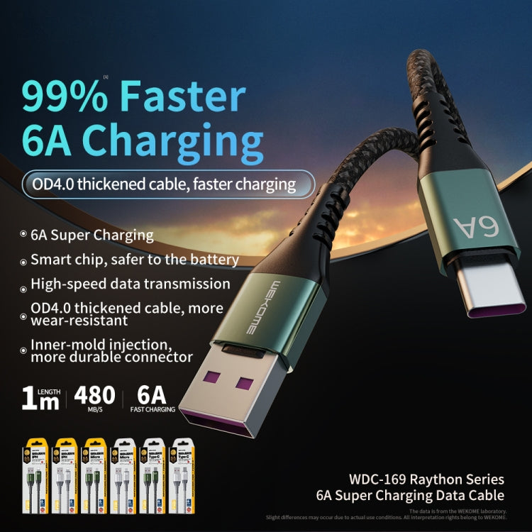 WEKOME WDC-169I Raython Series 6A USB to 8 Pin Fast Charge Data Cable