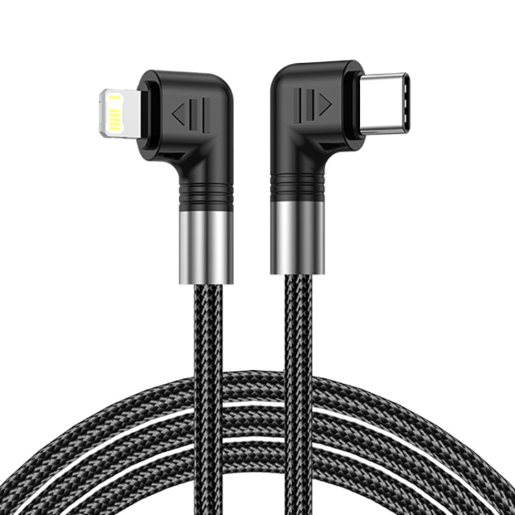A9 30W USB-C/Type-C to 8 Pin Double Elbow Data Cable