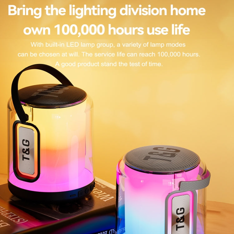T&G TG376 Outdoor Portable LED Light RGB Multicolor Wireless Bluetooth Speaker Subwoofer
