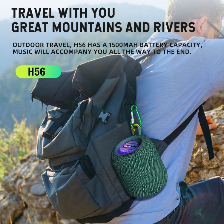 HOPESTAR H56 IPX6 Waterproof 10W TWS Subwoofer Light Bluetooth Speaker