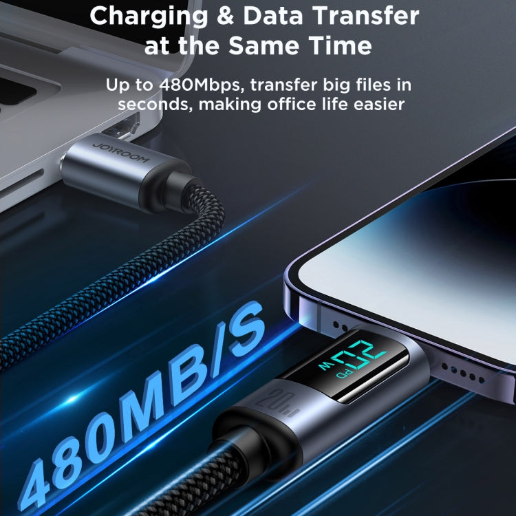 JOYROOM S-CL020A16 20W USB-C / Type-C to 8 Pin Digital Display Fast Charging Data Cable