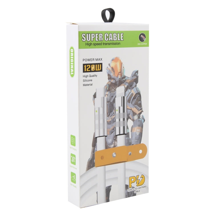 Mech Series 120W USB-C / Type-C to 8 Pin Metal Plug Silicone Fast Charging Data Cable, Length: 1.2m