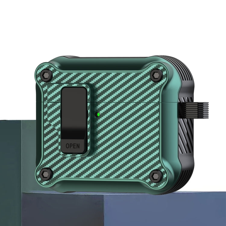 Carbon Fiber Magnetic Automatic Switch Earphone Protective Case