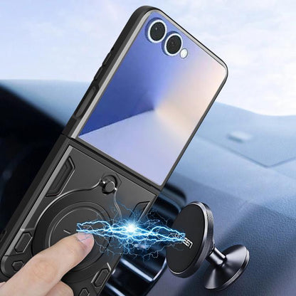 CD Texture Magnetic Holder Phone Case, For Samsung Galaxy Z Flip7, For Samsung Galaxy Z Flip5