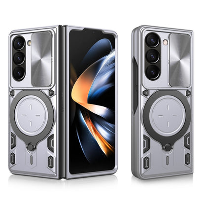 CD Texture Sliding Camshield Magnetic Holder Phone Case, For Galaxy Z Fold8 5G, For Samsung Galaxy Z Fold7, For Samsung Galaxy Z Fold5