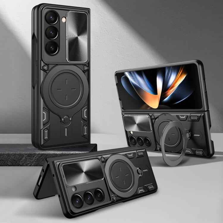 CD Texture Sliding Camshield Magnetic Holder Phone Case, For Samsung Galaxy Z Fold7, For Samsung Galaxy Z Fold5