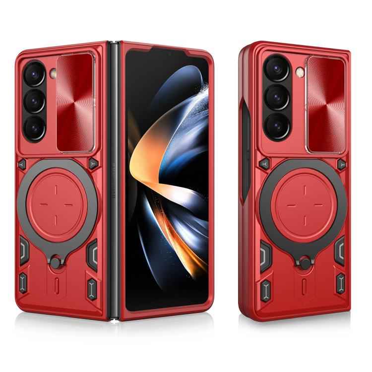 CD Texture Sliding Camshield Magnetic Holder Phone Case, For Samsung Galaxy Z Fold7, For Samsung Galaxy Z Fold5