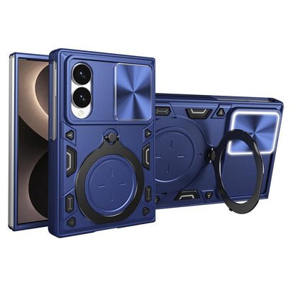 CD Texture Sliding Camshield Magnetic Holder Phone Case, For Galaxy Z Fold8 5G, For Samsung Galaxy Z Fold7, For Samsung Galaxy Z Fold5
