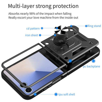 Armor Magnetic Bracket TPU+PC Phone Case, For Samsung Galaxy Z Flip8 5G, For Samsung Galaxy Z Flip7, For Samsung Galaxy Z Flip6, For Samsung Galaxy Z Flip5