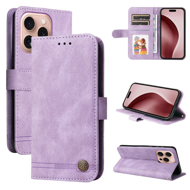 Skin Feel Life Tree Leather Phone Case