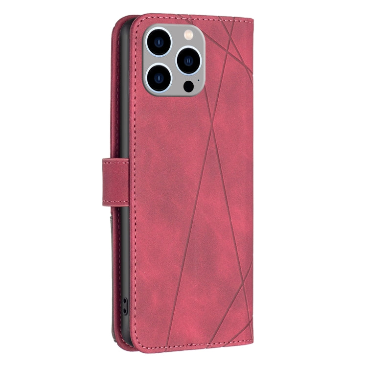 Magnetic Buckle Rhombus Texture Leather Phone Case