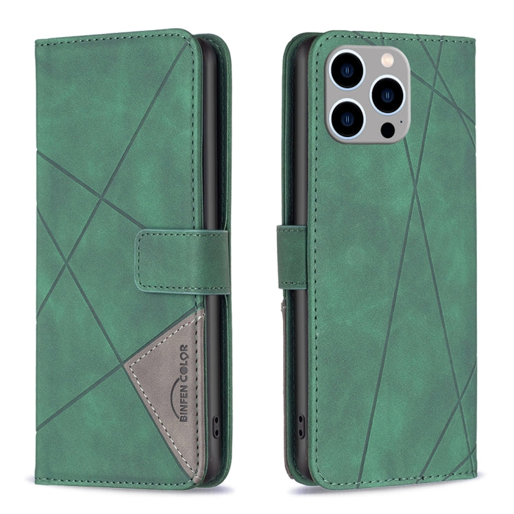 Magnetic Buckle Rhombus Texture Leather Phone Case