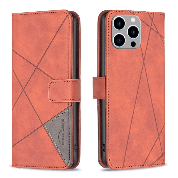 Magnetic Buckle Rhombus Texture Leather Phone Case