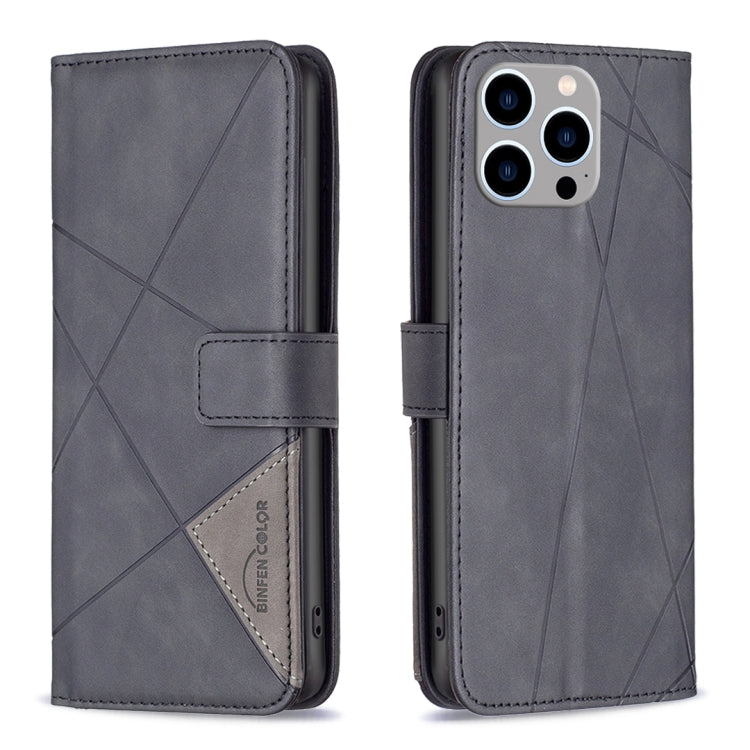 Magnetic Buckle Rhombus Texture Leather Phone Case