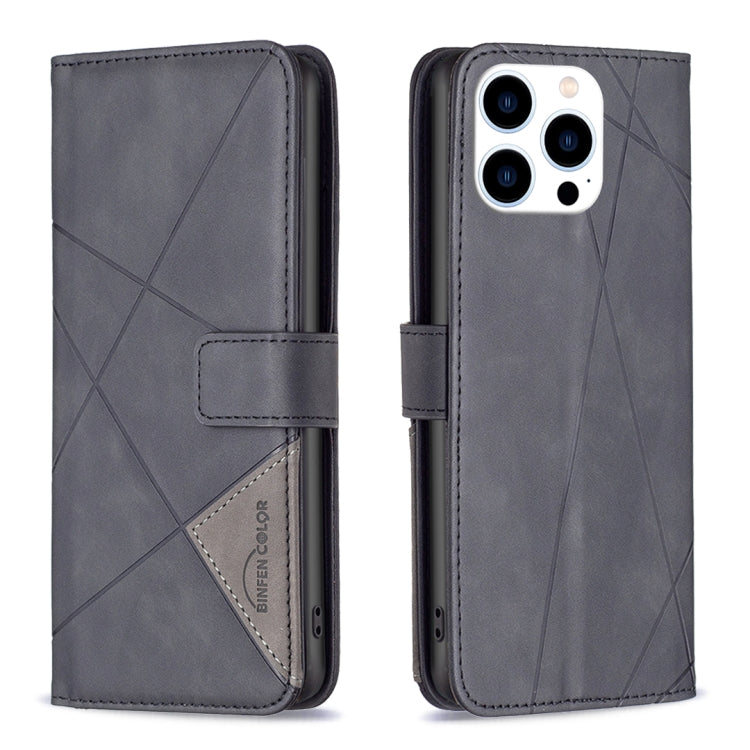 Magnetic Buckle Rhombus Texture Leather Phone Case