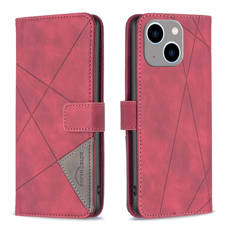 Magnetic Buckle Rhombus Texture Leather Phone Case