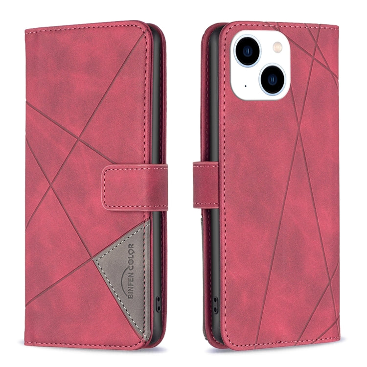 Magnetic Buckle Rhombus Texture Leather Phone Case