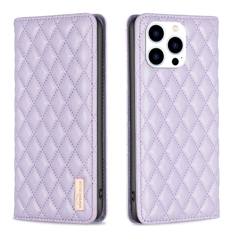 Diamond Lattice Magnetic Leather Flip Phone Case