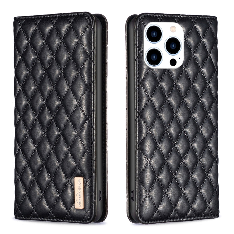 Diamond Lattice Magnetic Leather Flip Phone Case