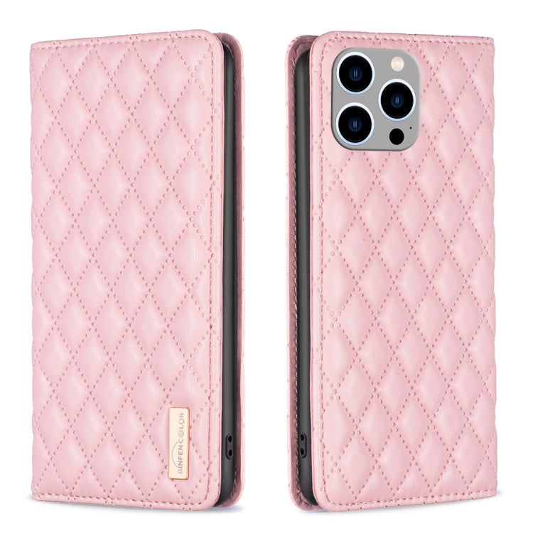 Diamond Lattice Magnetic Leather Flip Phone Case