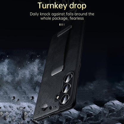 SULADA PC Hybrid Leather Texture Skin Feel Shockproof Phone Case, For Samsung Galaxy S23 5G