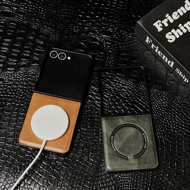 Crazy Horse Texture Magnetic Magsafe PU Phone Case