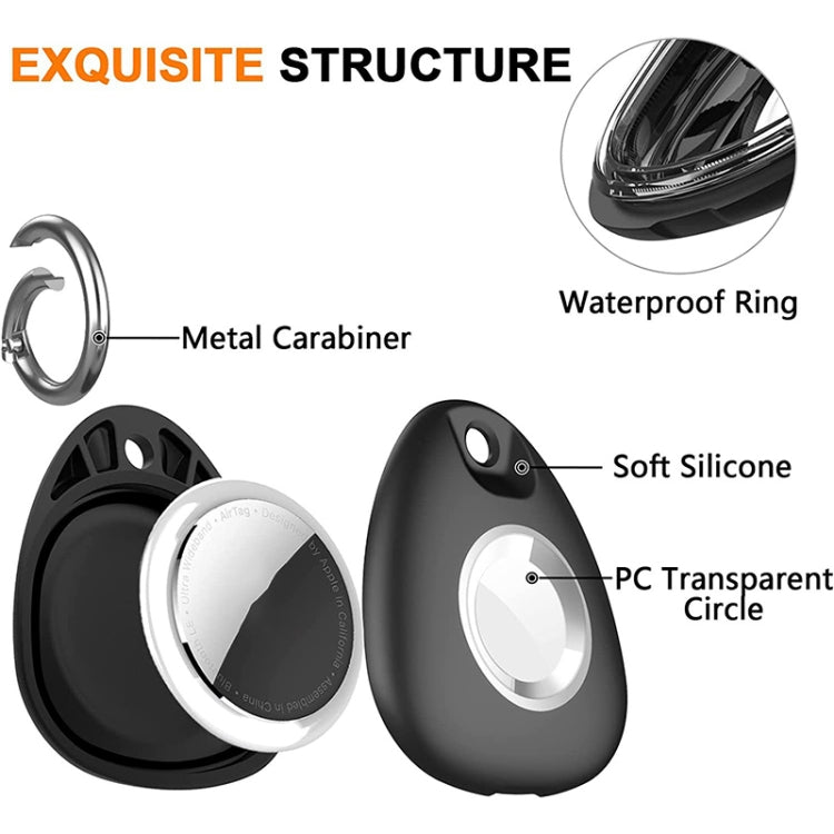 2pcs Waterproof Anti-drop Anti-lost Tracker Positioning TPU Protective Case for AirTag