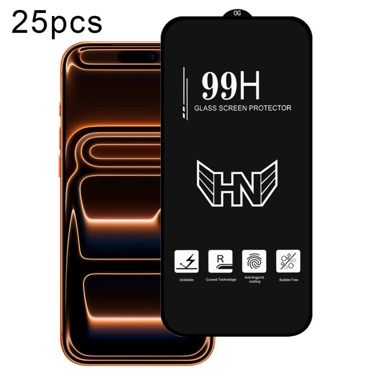 25pcs High Aluminum Large Arc Full Screen Tempered Glass Film