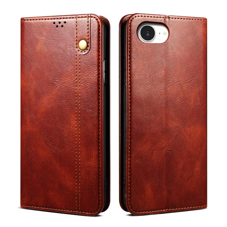 Oil Wax Crazy Horse Texture Leather Phone Case