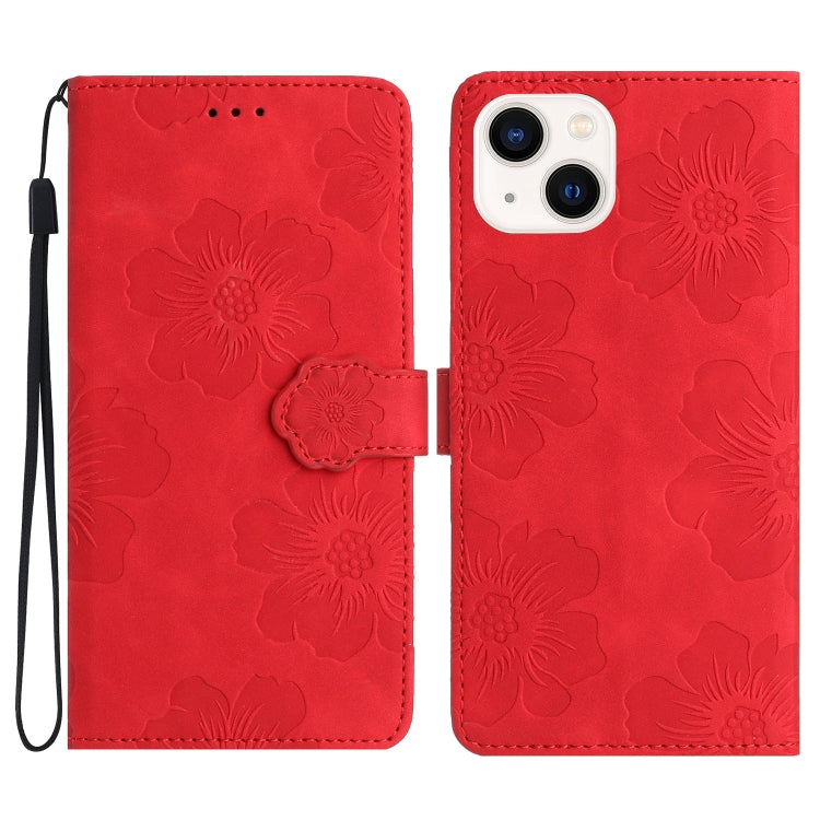 Flower Embossing Pattern Leather Phone Case