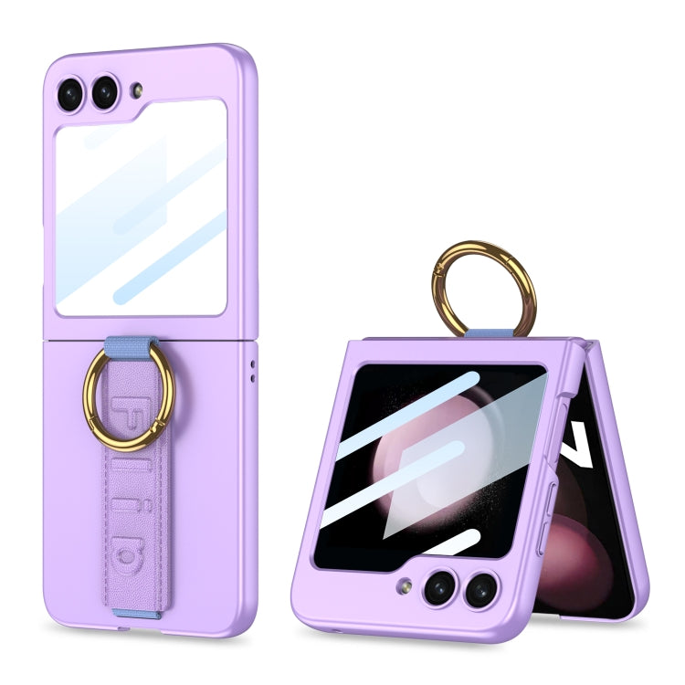 GKK Integrated Ultrathin Shockproof Phone Case with Ring Wrist Strap, For Galaxy Z Flip8 5G, For Samsung Galaxy Z Flip7 5G, For Samsung Galaxy Z Flip6, For Samsung Galaxy Z Flip5, For Samsung Galaxy Z Flip4 5G, For Samsung Galaxy Z Flip3 5G
