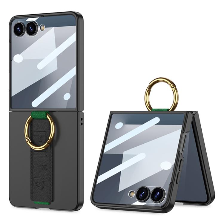 GKK Integrated Ultrathin Shockproof Phone Case with Ring Wrist Strap, For Galaxy Z Flip8 5G, For Samsung Galaxy Z Flip7 5G, For Samsung Galaxy Z Flip6, For Samsung Galaxy Z Flip5, For Samsung Galaxy Z Flip4 5G, For Samsung Galaxy Z Flip3 5G