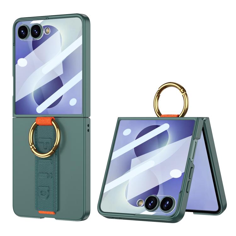 GKK Integrated Ultrathin Shockproof Phone Case with Ring Wrist Strap, For Galaxy Z Flip8 5G, For Samsung Galaxy Z Flip7 5G, For Samsung Galaxy Z Flip6, For Samsung Galaxy Z Flip5, For Samsung Galaxy Z Flip4 5G, For Samsung Galaxy Z Flip3 5G
