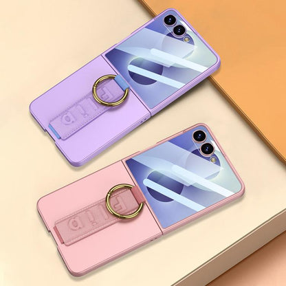 GKK Integrated Ultrathin Shockproof Phone Case with Ring Wrist Strap, For Galaxy Z Flip8 5G, For Samsung Galaxy Z Flip7 5G, For Samsung Galaxy Z Flip6, For Samsung Galaxy Z Flip5, For Samsung Galaxy Z Flip4 5G, For Samsung Galaxy Z Flip3 5G