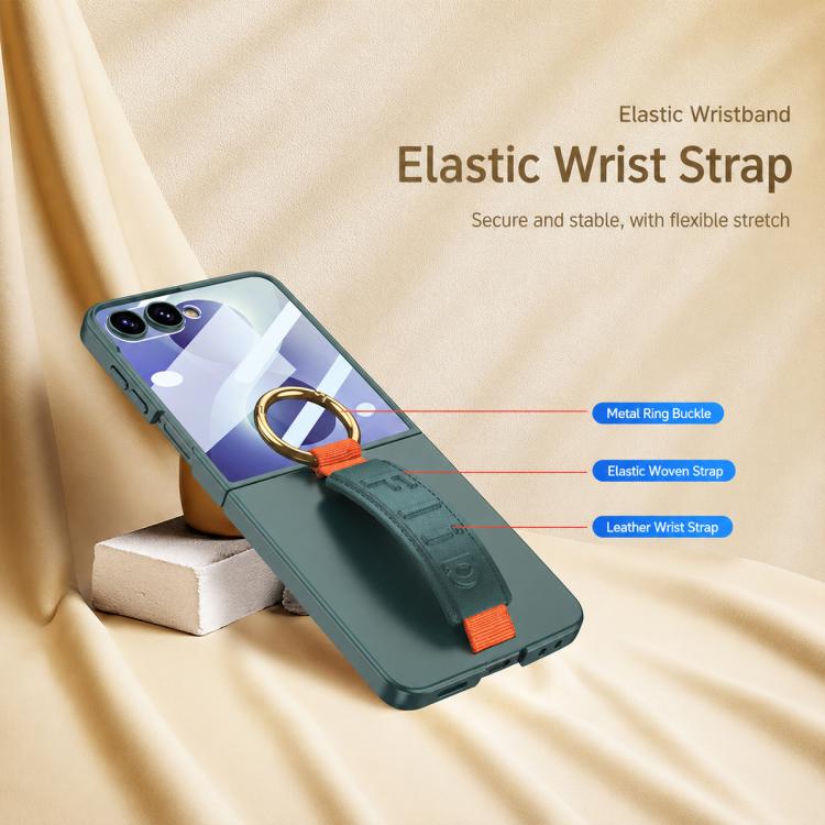 GKK Integrated Ultrathin Shockproof Phone Case with Ring Wrist Strap, For Galaxy Z Flip8 5G, For Samsung Galaxy Z Flip7 5G, For Samsung Galaxy Z Flip6, For Samsung Galaxy Z Flip5, For Samsung Galaxy Z Flip4 5G, For Samsung Galaxy Z Flip3 5G