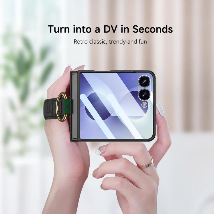 GKK Integrated Ultrathin Shockproof Phone Case with Ring Wrist Strap, For Galaxy Z Flip8 5G, For Samsung Galaxy Z Flip7 5G, For Samsung Galaxy Z Flip6, For Samsung Galaxy Z Flip5, For Samsung Galaxy Z Flip4 5G, For Samsung Galaxy Z Flip3 5G