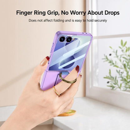 GKK Integrated Ultrathin Shockproof Phone Case with Ring Wrist Strap, For Galaxy Z Flip8 5G, For Samsung Galaxy Z Flip7 5G, For Samsung Galaxy Z Flip6, For Samsung Galaxy Z Flip5, For Samsung Galaxy Z Flip4 5G, For Samsung Galaxy Z Flip3 5G
