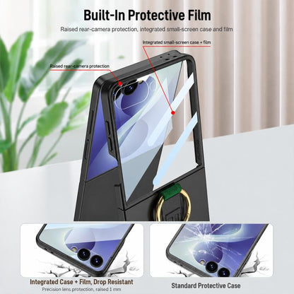 GKK Integrated Ultrathin Shockproof Phone Case with Ring Wrist Strap, For Galaxy Z Flip8 5G, For Samsung Galaxy Z Flip7 5G, For Samsung Galaxy Z Flip6, For Samsung Galaxy Z Flip5, For Samsung Galaxy Z Flip4 5G, For Samsung Galaxy Z Flip3 5G