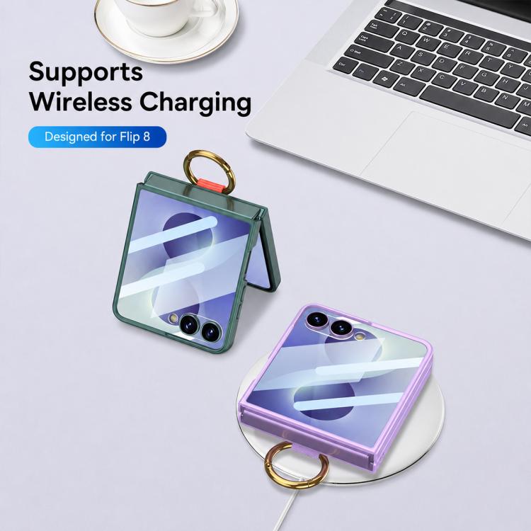 GKK Integrated Ultrathin Shockproof Phone Case with Ring Wrist Strap, For Galaxy Z Flip8 5G, For Samsung Galaxy Z Flip7 5G, For Samsung Galaxy Z Flip6, For Samsung Galaxy Z Flip5, For Samsung Galaxy Z Flip4 5G, For Samsung Galaxy Z Flip3 5G