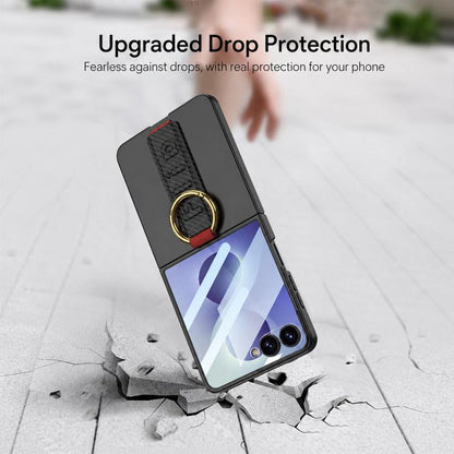 GKK Integrated Ultrathin Shockproof Phone Case with Ring Wrist Strap, For Galaxy Z Flip8 5G, For Samsung Galaxy Z Flip7 5G, For Samsung Galaxy Z Flip6, For Samsung Galaxy Z Flip5, For Samsung Galaxy Z Flip4 5G, For Samsung Galaxy Z Flip3 5G