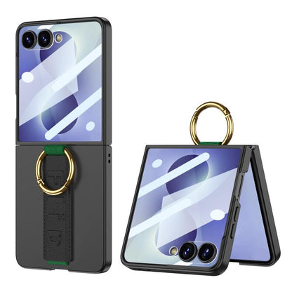 GKK Integrated Ultrathin Shockproof Phone Case with Ring Wrist Strap, For Galaxy Z Flip8 5G, For Samsung Galaxy Z Flip7 5G, For Samsung Galaxy Z Flip6, For Samsung Galaxy Z Flip5, For Samsung Galaxy Z Flip4 5G, For Samsung Galaxy Z Flip3 5G