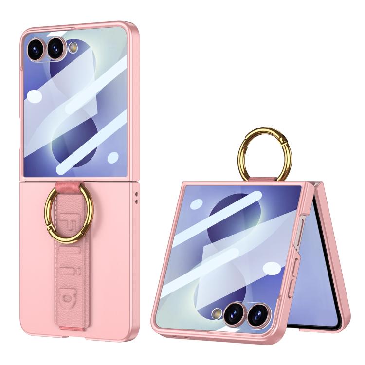 GKK Integrated Ultrathin Shockproof Phone Case with Ring Wrist Strap, For Galaxy Z Flip8 5G, For Samsung Galaxy Z Flip7 5G, For Samsung Galaxy Z Flip6, For Samsung Galaxy Z Flip5, For Samsung Galaxy Z Flip4 5G, For Samsung Galaxy Z Flip3 5G