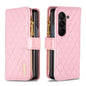 Diamond Lattice Zipper Wallet Leather Flip Phone Case, For Galaxy Z Fold8 5G, For Galaxy Z Fold8 Ultra 5G, For Samsung Galaxy Z Fold7, For Samsung Galaxy Z Fold6, For Samsung Galaxy Z Fold5