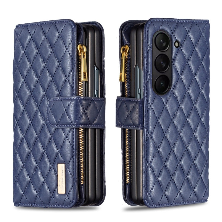 Diamond Lattice Zipper Wallet Leather Flip Phone Case