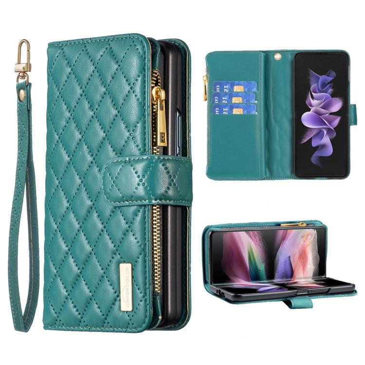 Diamond Lattice Zipper Wallet Leather Flip Phone Case, For Galaxy Z Fold8 5G, For Galaxy Z Fold8 Ultra 5G, For Samsung Galaxy Z Fold7, For Samsung Galaxy Z Fold6, For Samsung Galaxy Z Fold5