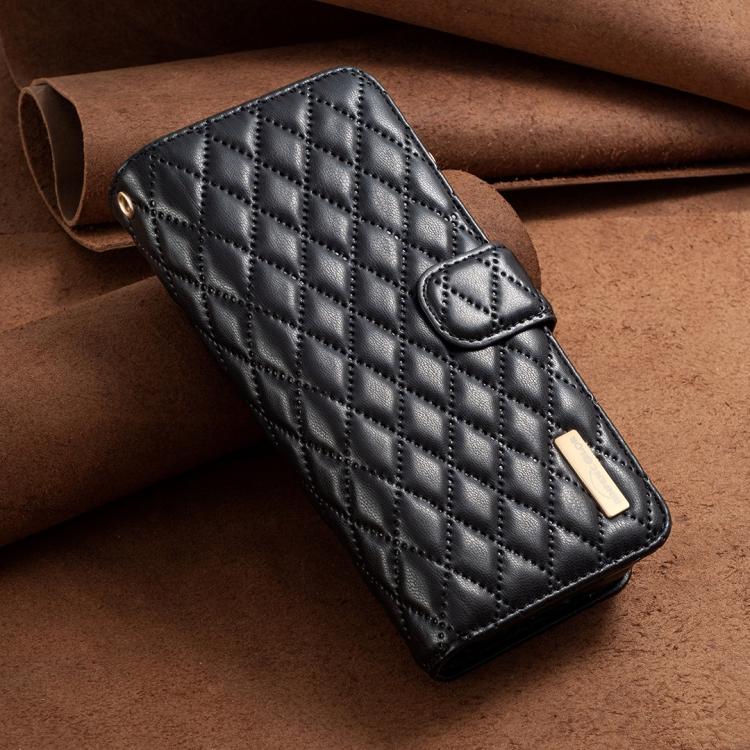 Diamond Lattice Zipper Wallet Leather Flip Phone Case