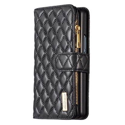Diamond Lattice Zipper Wallet Leather Flip Phone Case, For Galaxy Z Fold8 5G, For Galaxy Z Fold8 Ultra 5G, For Samsung Galaxy Z Fold7, For Samsung Galaxy Z Fold6, For Samsung Galaxy Z Fold5